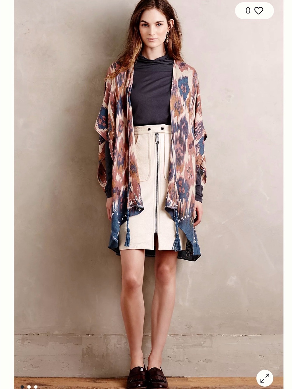SAACHI Ikat Open Kimono in Pink, Blue, Cream